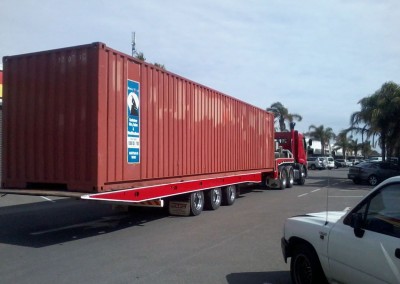 Dial-a-Tow picked up this shipping container from its depot for interstate transport to Sydney