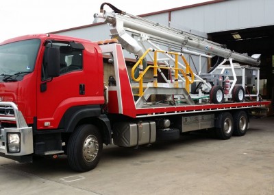 Our tow truck fully laced with a forklift for machinery dismantling, lifting and transport