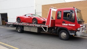 Towing a Ferrari 458 - we provide prestige car towing services across Australia