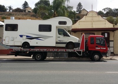 Transporting a motor home to a Perth family's new home in Melbourne