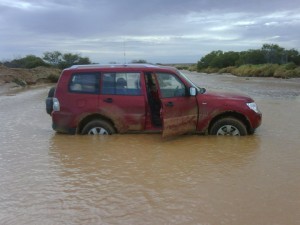 A car recovered from river in an emergency vehicle recovery operation